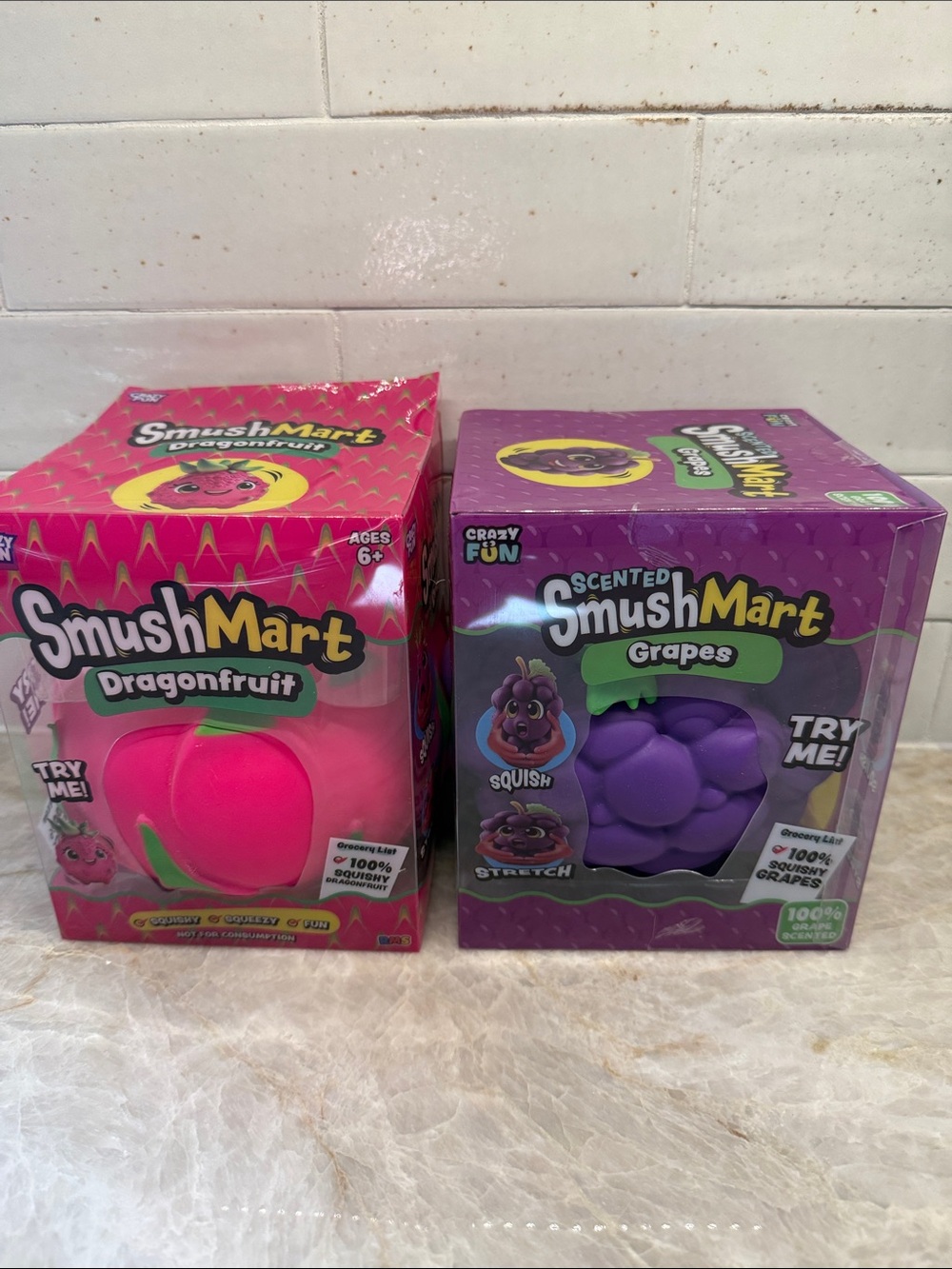 Smush Mart GRAPES /Dragonfruit VIRAL Scented 6" Jumbo Squishy Crazy Fun New
